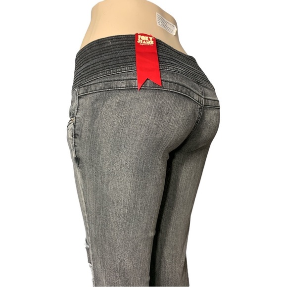 *NEW* FOXY  Tall Black size 7 ripped jeans low waist skinny - Picture 16 of 16